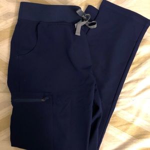 Figs Navy Yola pants with Yoga Waistband